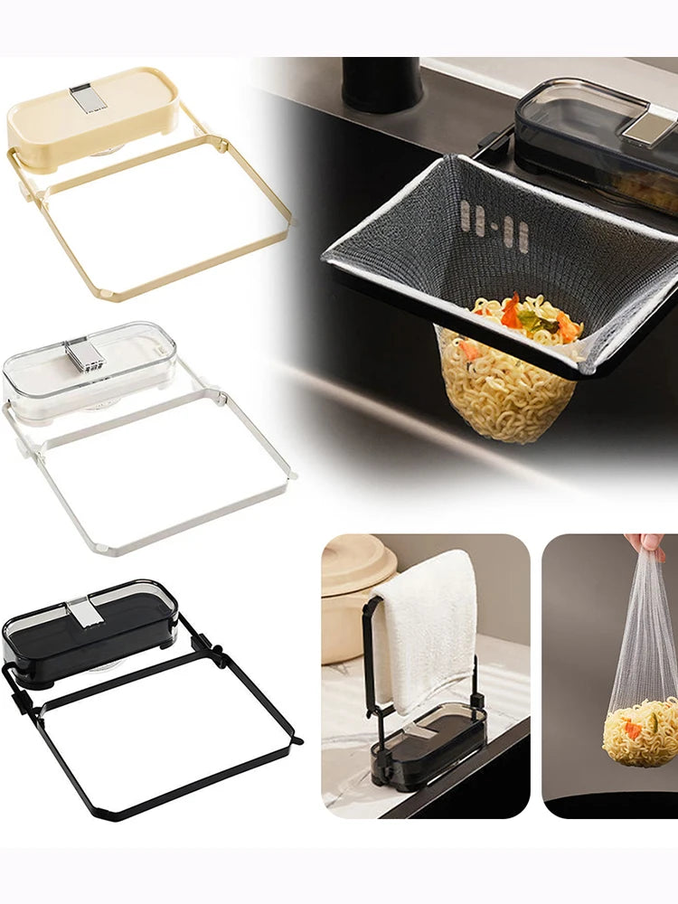 1PCS Suction Cup Sink Strainer,Drainage Rack with Fiter Mesh for Filtering Kitchen Waste,Triangle Corner Sink Strainer Basket