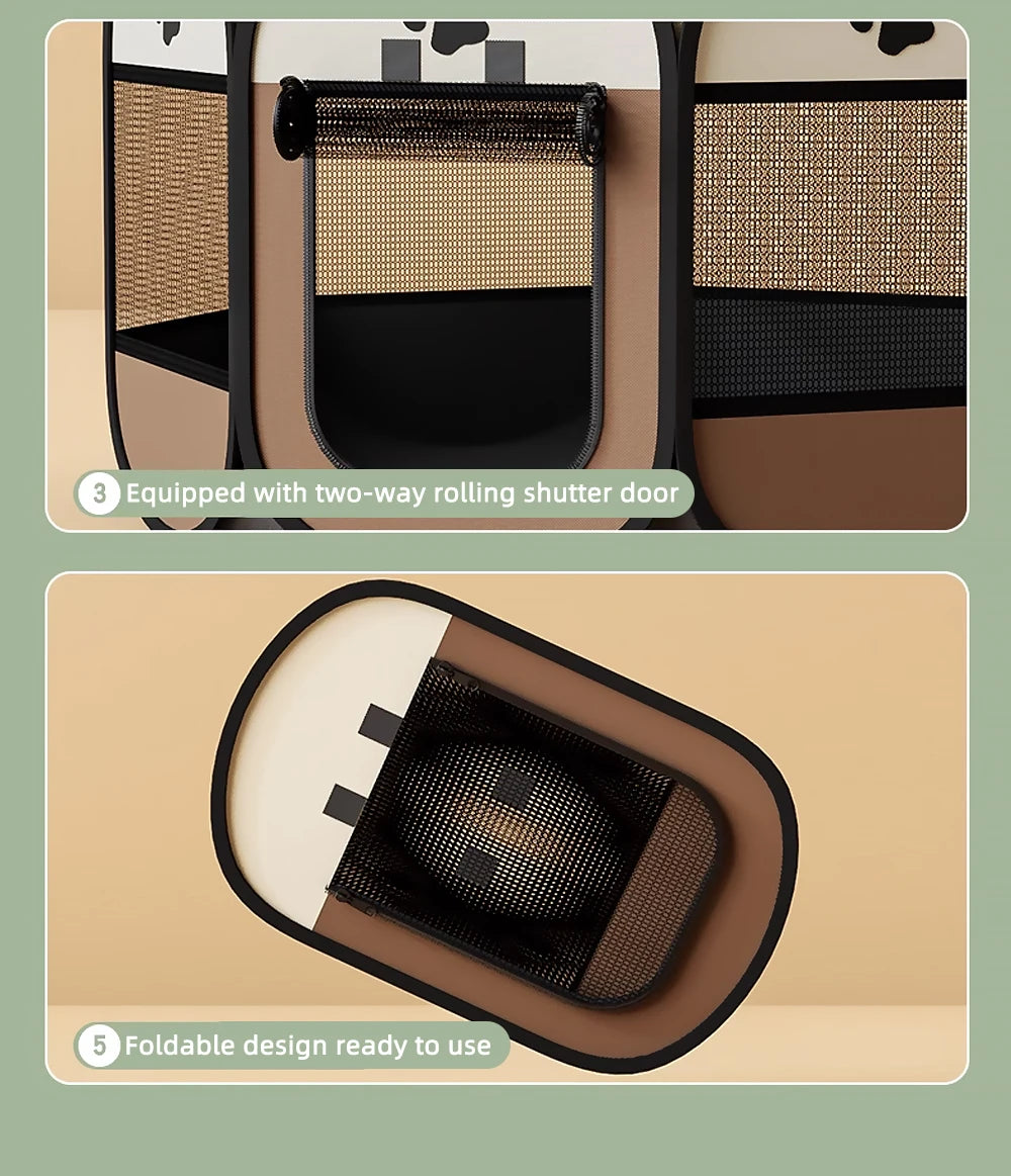 Pet Tent Portable Foldable Kennel Octagonal Fence Puppy Shelter Easy To Use Outdoor Easy Operation Large Dog Cages Cat Fences