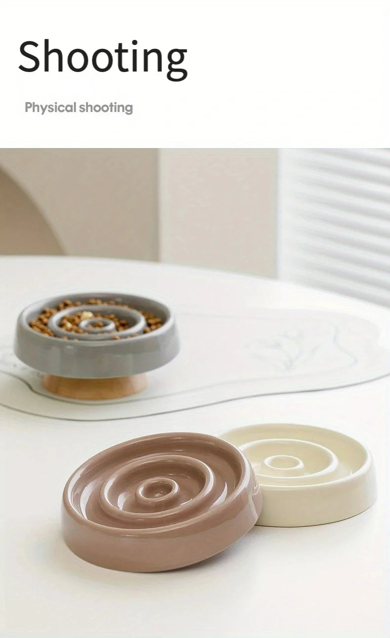 Cat Dog Slow Feeder Bowl Anti-Gulping Cat Food Dish Bowls Pet Ceramic Puzzle Food Bowl Puppy Dogs Cat Feeding Container