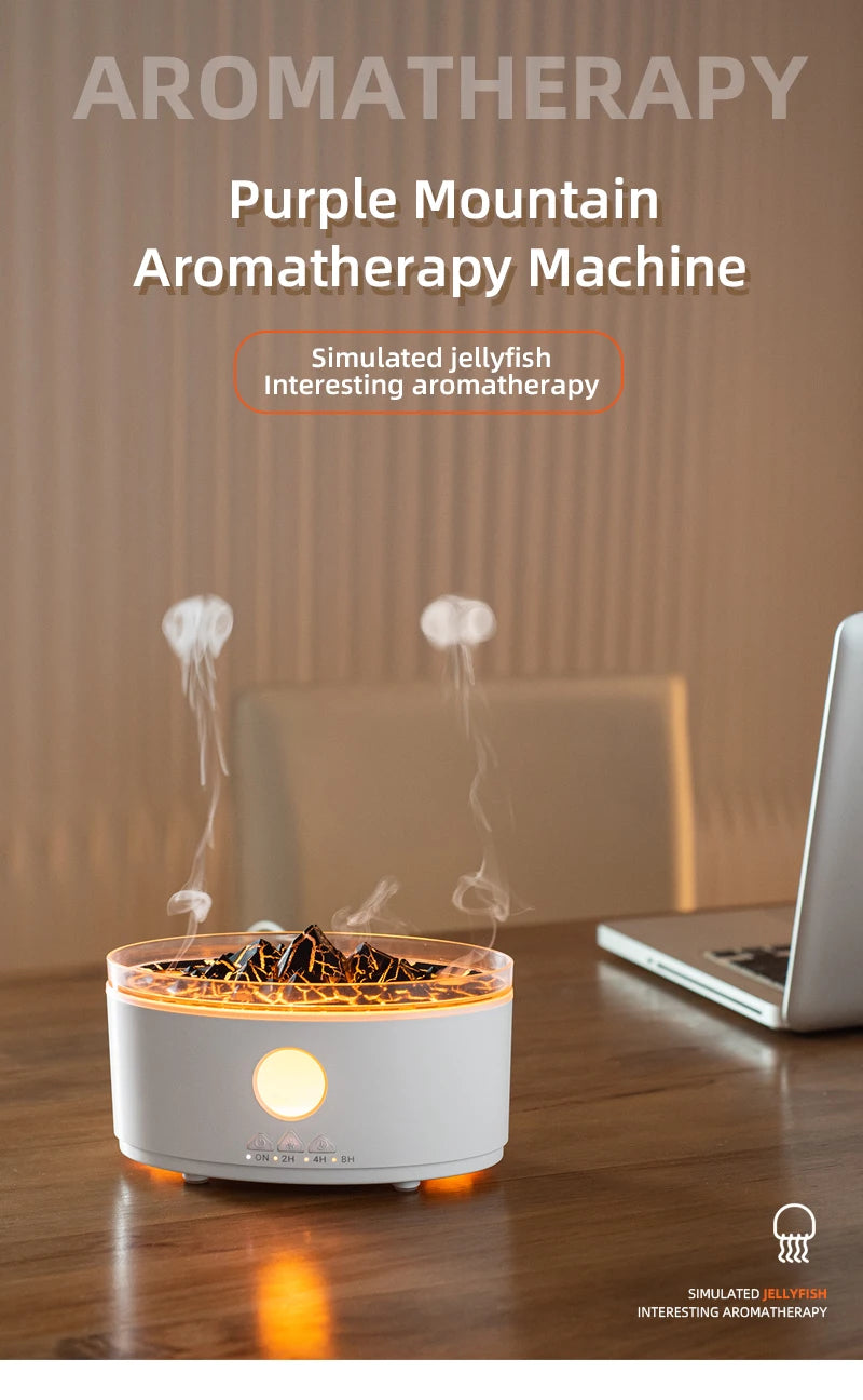 Multicolor Humidifier Aromatherapy Flame Volcano Light TimerFlame Ultrasonic Essential Oil Diffuse For Bedroom Home Yoga Office
