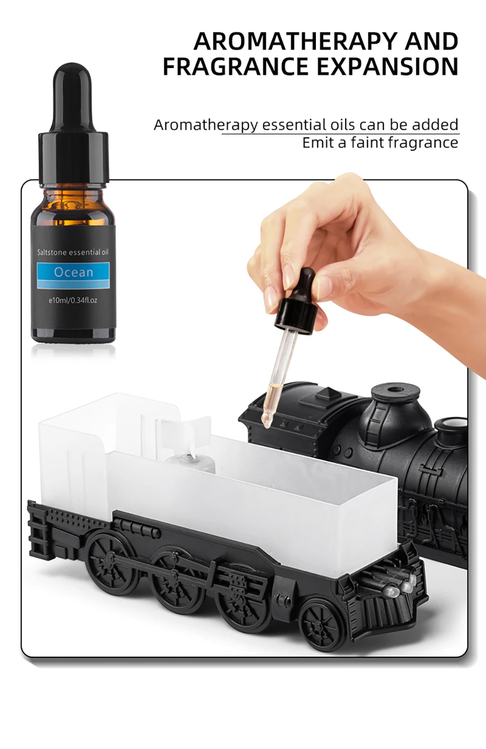 Aierwill Train Air Humidifier Ultrasonic Aromatherapy Diffusers Mist Maker Fragrance Essential Oil Aroma Difusor Remote control