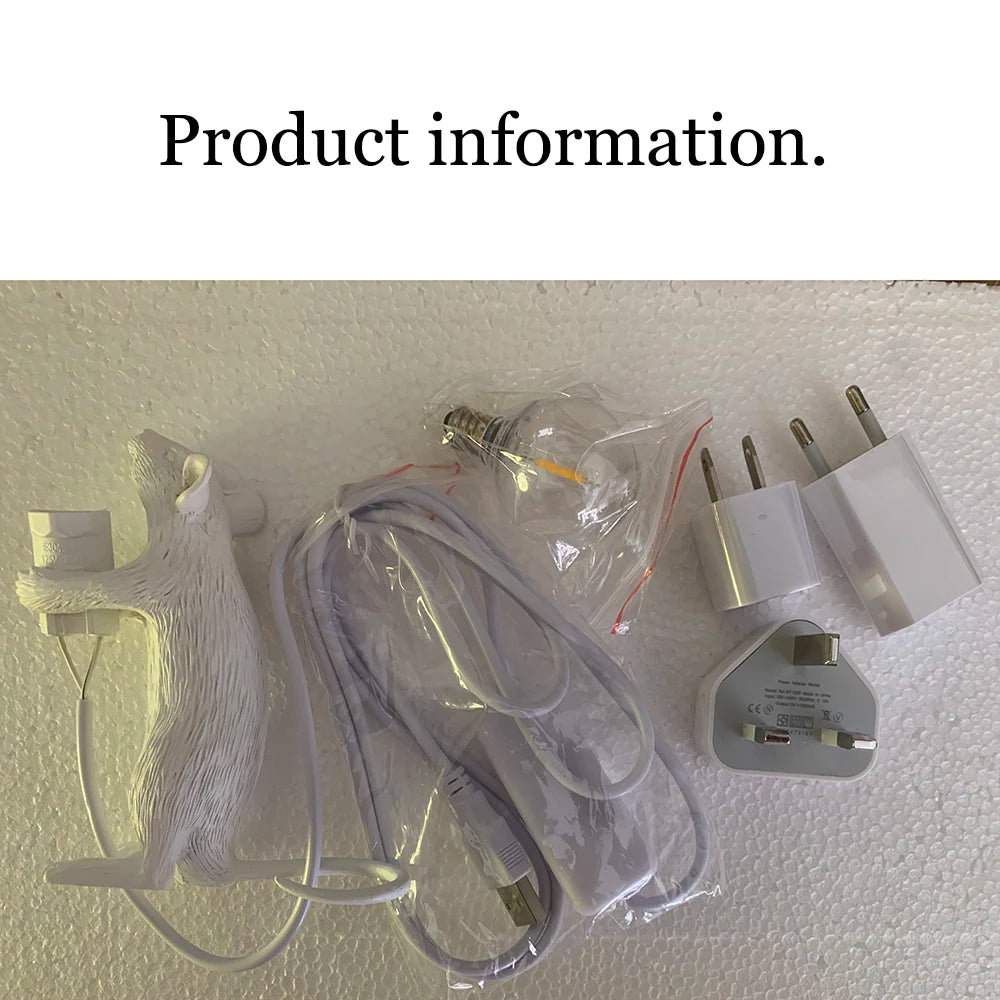 Modern LED Table Lights Resin Animal Rat Cat Squirrel LED Night Lights Mouse Table Lamps Home Decor Desk Lamp Lighting Fixtures
