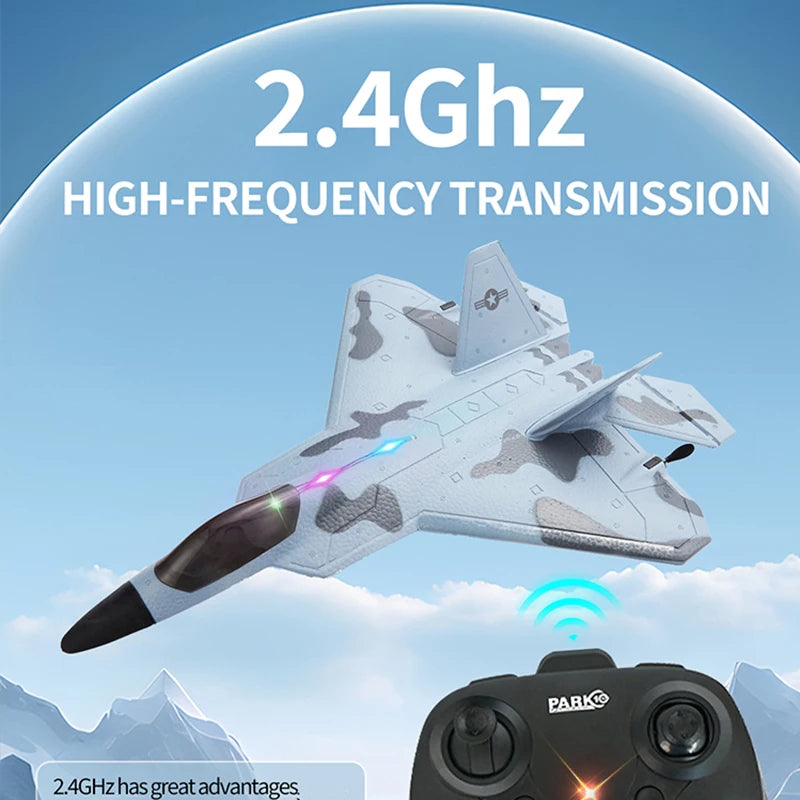 2024 Top P530 2.4G 2CH RC Airplane Raptor F22 Warplane Version LED Light With Gyroscope Toys A Gift For Boys with Easy Flying