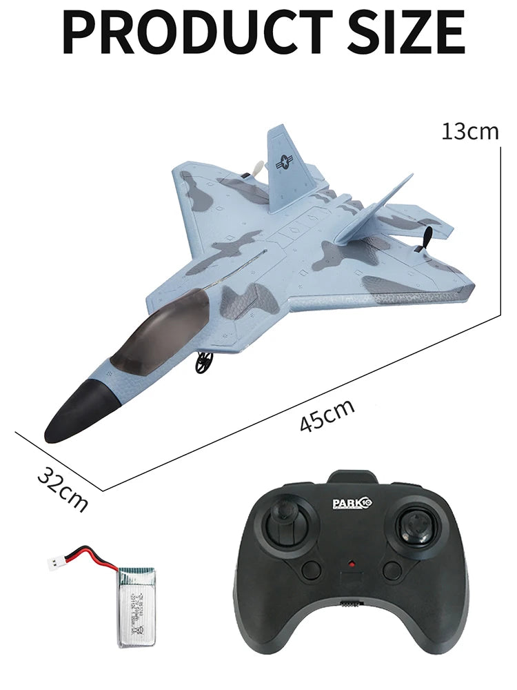 2024 Top P530 2.4G 2CH RC Airplane Raptor F22 Warplane Version LED Light With Gyroscope Toys A Gift For Boys with Easy Flying
