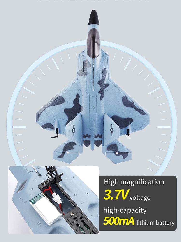 2024 Top P530 2.4G 2CH RC Airplane Raptor F22 Warplane Version LED Light With Gyroscope Toys A Gift For Boys with Easy Flying