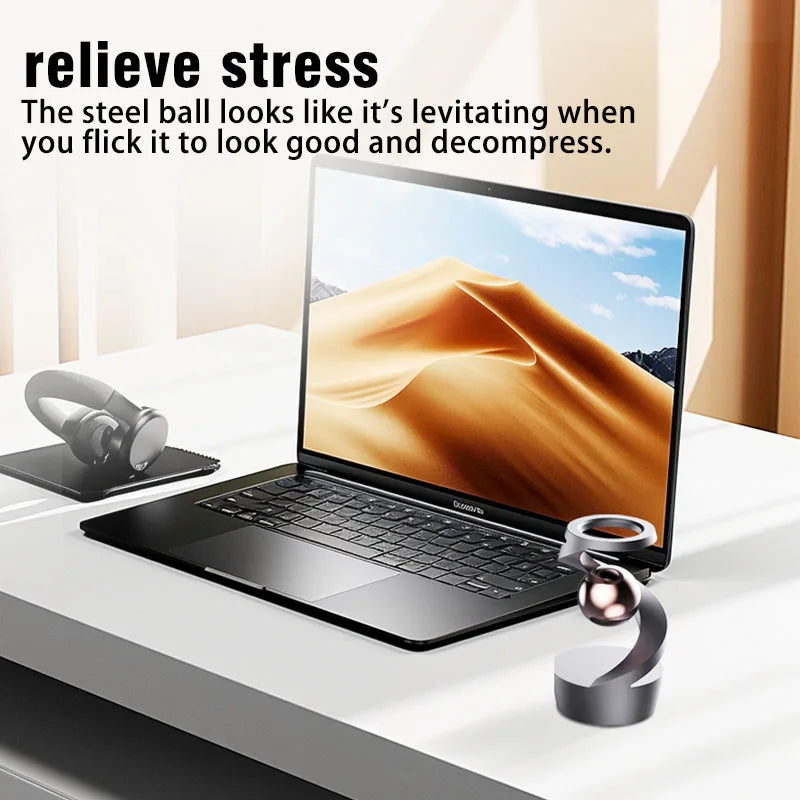 Metal Tabletop Floating Gyro Gravity Defying Kinetic Desk Toy Suspended Gyroscope Fidget Spinners for Adults Kids