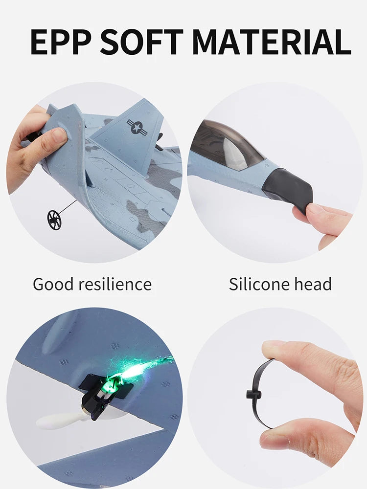 2024 Top P530 2.4G 2CH RC Airplane Raptor F22 Warplane Version LED Light With Gyroscope Toys A Gift For Boys with Easy Flying