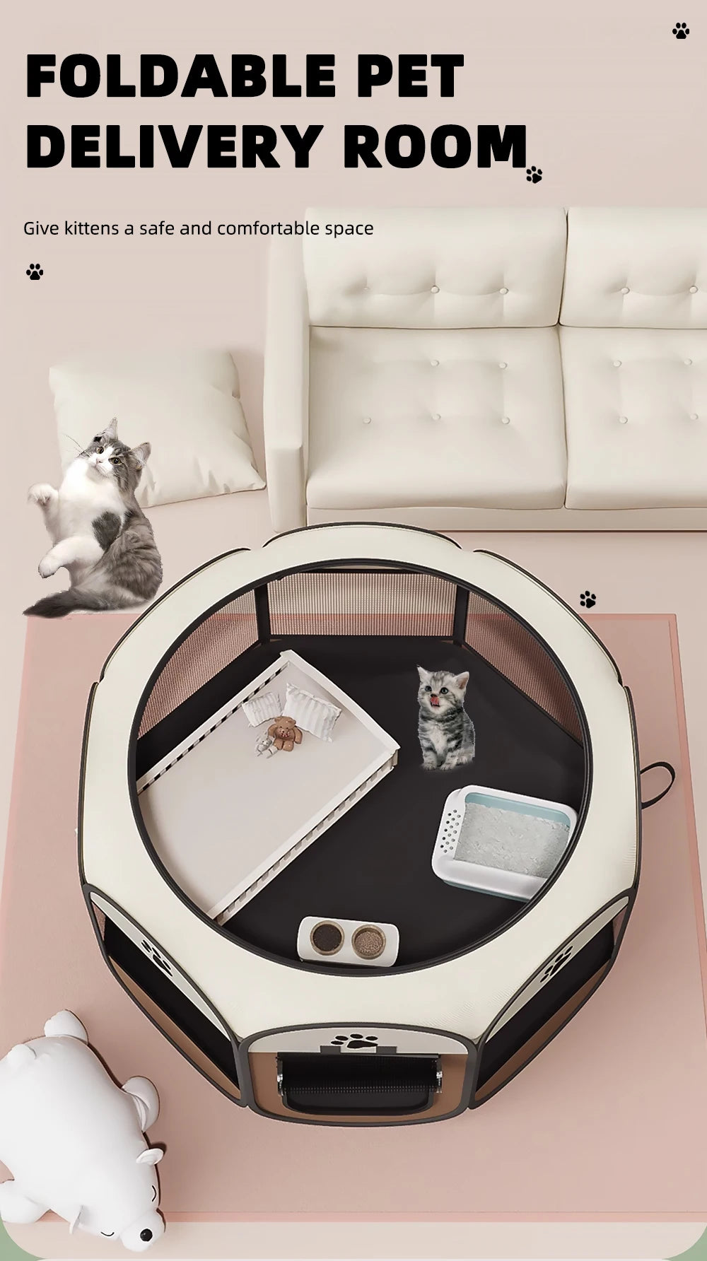 Pet Tent Portable Foldable Kennel Octagonal Fence Puppy Shelter Easy To Use Outdoor Easy Operation Large Dog Cages Cat Fences