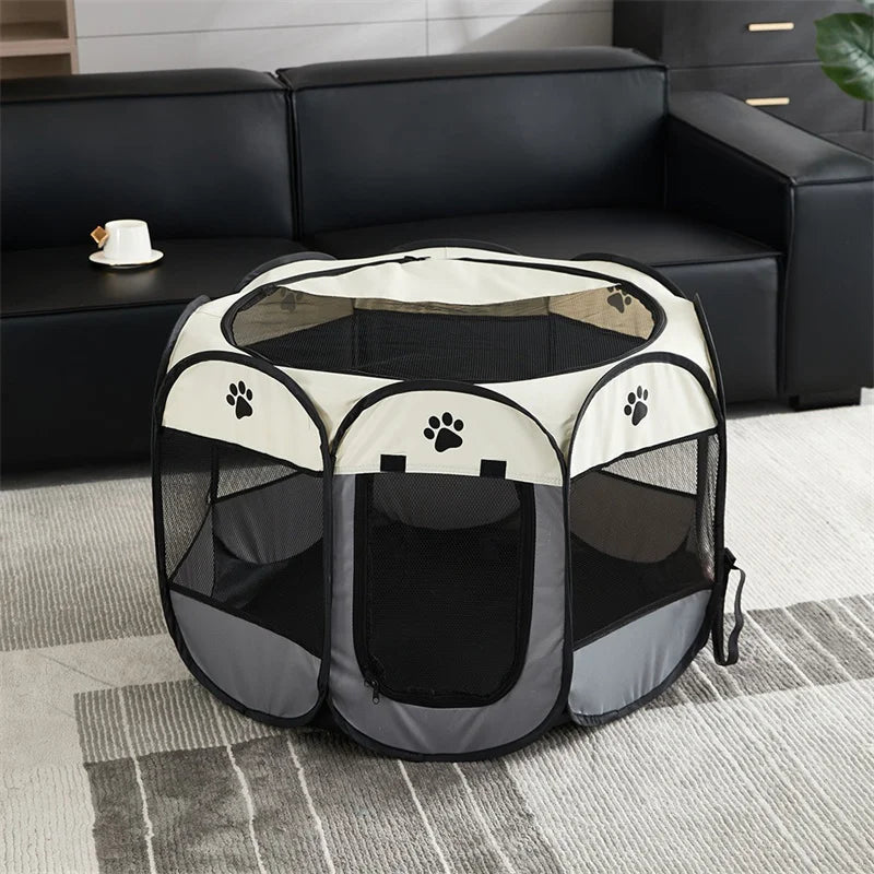 Pet Tent Portable Foldable Kennel Octagonal Fence Puppy Shelter Easy To Use Outdoor Easy Operation Large Dog Cages Cat Fences
