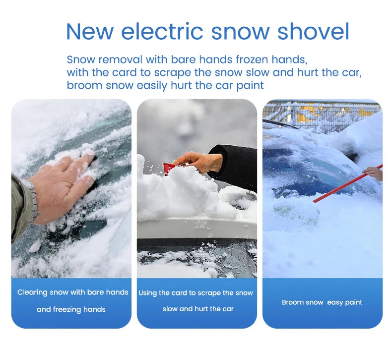 Portable Car Electric Ice Snow Scraper Heated Removal USB Rechargeable Ice Scraper for Auto Winter Windshield Glass Defrost Tool