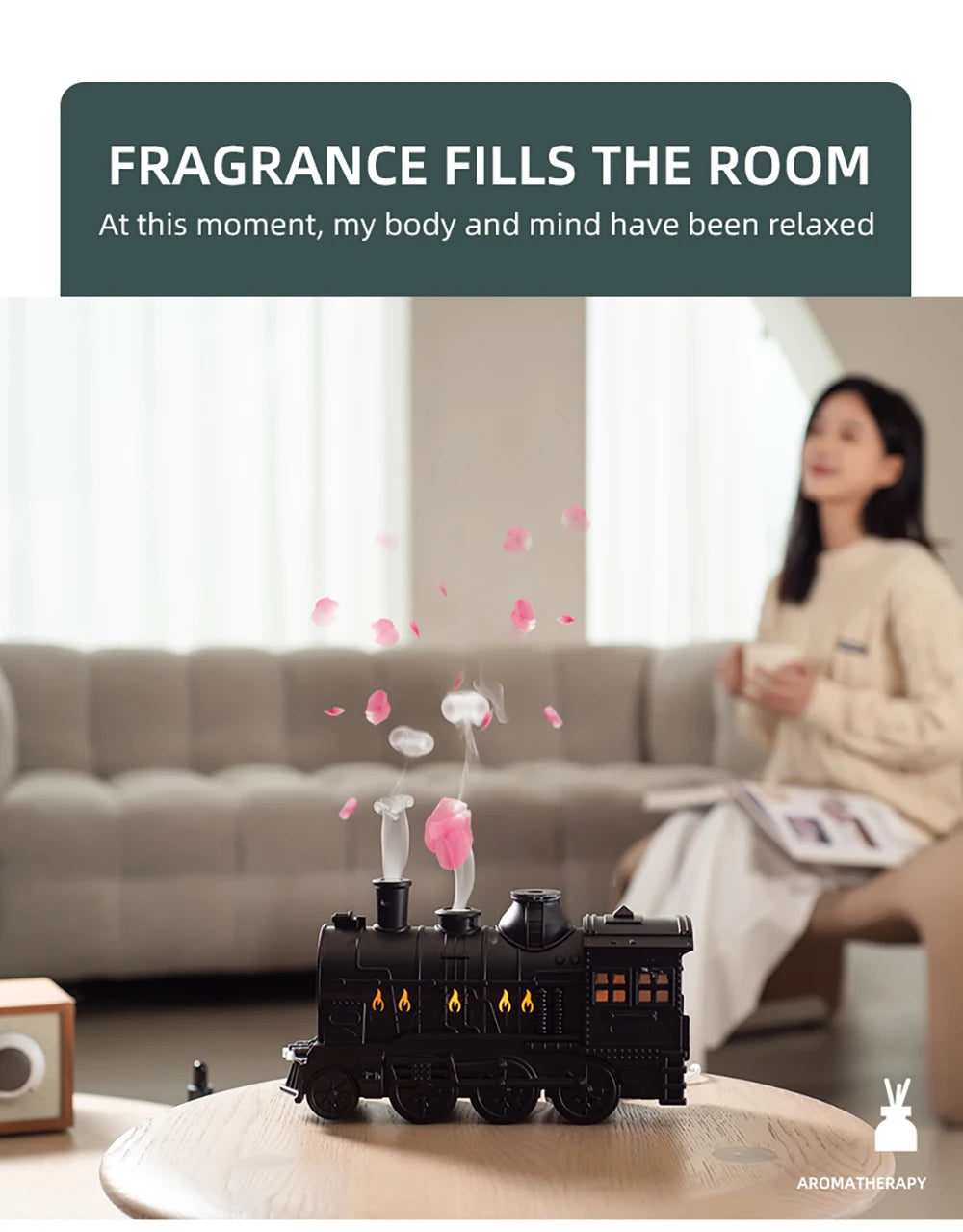 Aierwill Train Air Humidifier Ultrasonic Aromatherapy Diffusers Mist Maker Fragrance Essential Oil Aroma Difusor Remote control