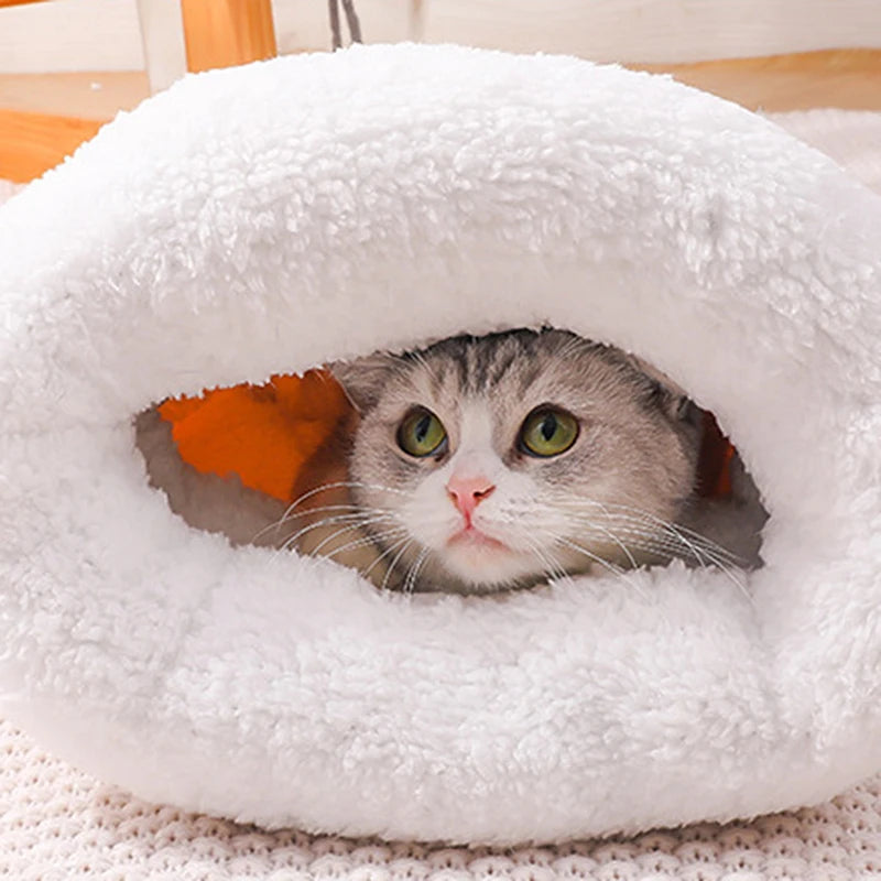 Cat Winter Sleeping Bag Pet Down Sleeping Bag Nest PP Cotton Semi-enclosed Warm And Comfortable Large Pocket Design