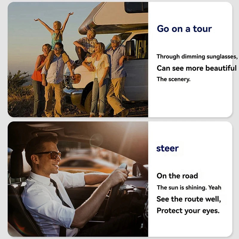 Adjustable Tint Sunglasses 1-9 Gears Adjustable Sunglasses Round With ND Filter Lenses Round Polarized Glasses UV Protection Polarized Sunglasses
