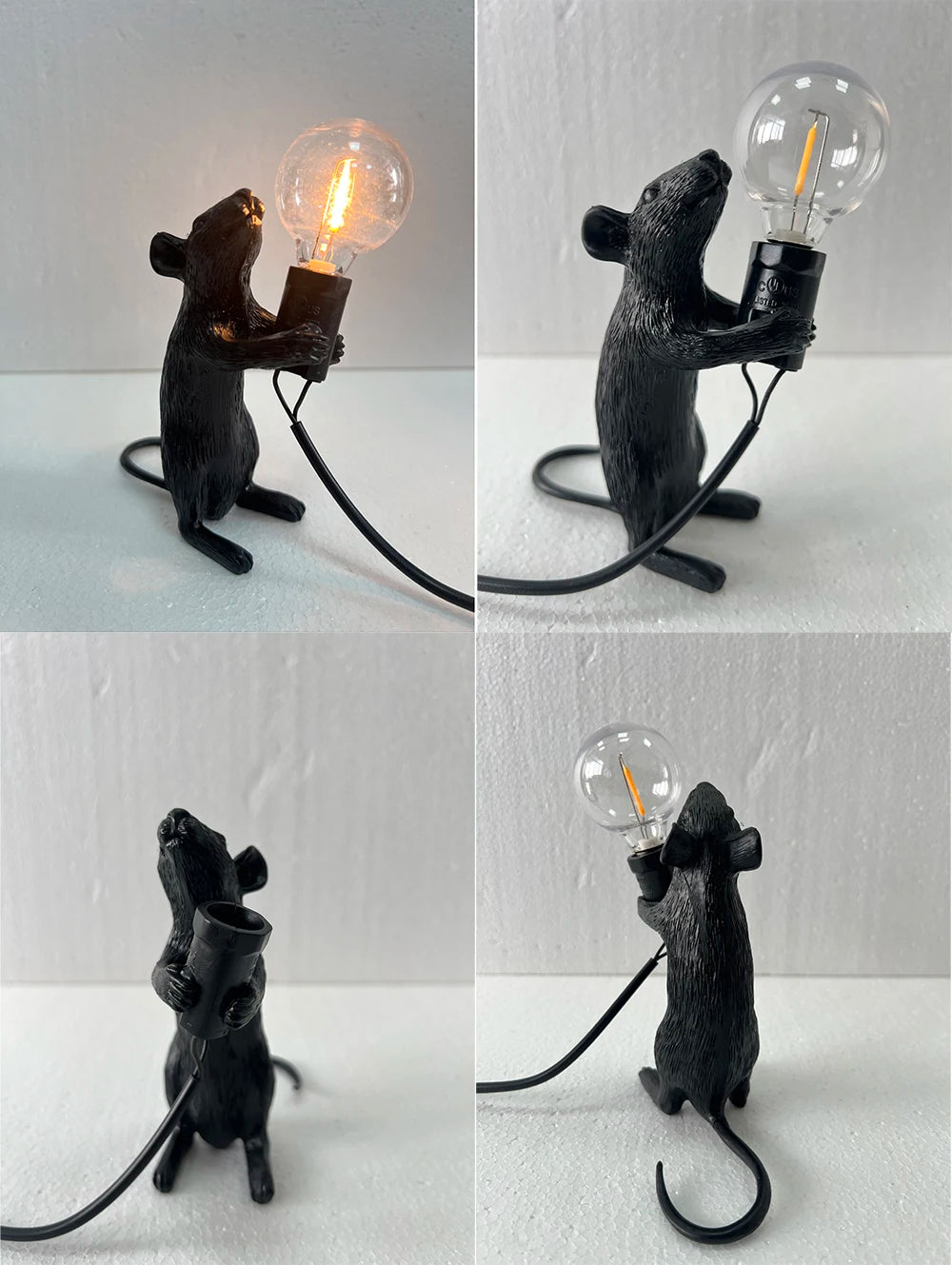 Modern LED Table Lights Resin Animal Rat Cat Squirrel LED Night Lights Mouse Table Lamps Home Decor Desk Lamp Lighting Fixtures