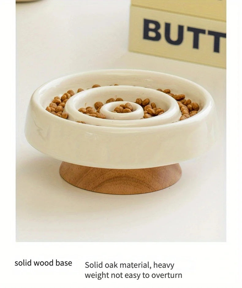 Cat Dog Slow Feeder Bowl Anti-Gulping Cat Food Dish Bowls Pet Ceramic Puzzle Food Bowl Puppy Dogs Cat Feeding Container