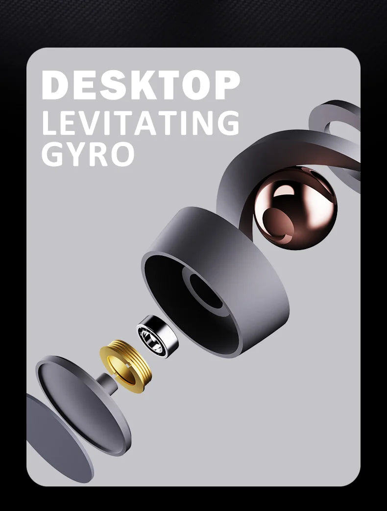 Metal Tabletop Floating Gyro Gravity Defying Kinetic Desk Toy Suspended Gyroscope Fidget Spinners for Adults Kids