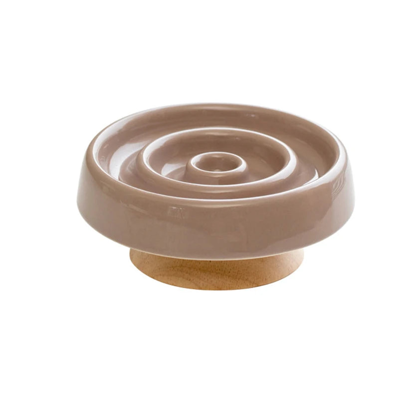 Cat Dog Slow Feeder Bowl Anti-Gulping Cat Food Dish Bowls Pet Ceramic Puzzle Food Bowl Puppy Dogs Cat Feeding Container