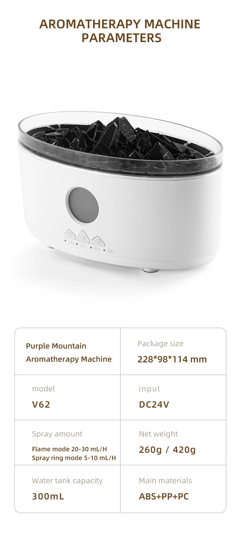 Multicolor Humidifier Aromatherapy Flame Volcano Light TimerFlame Ultrasonic Essential Oil Diffuse For Bedroom Home Yoga Office