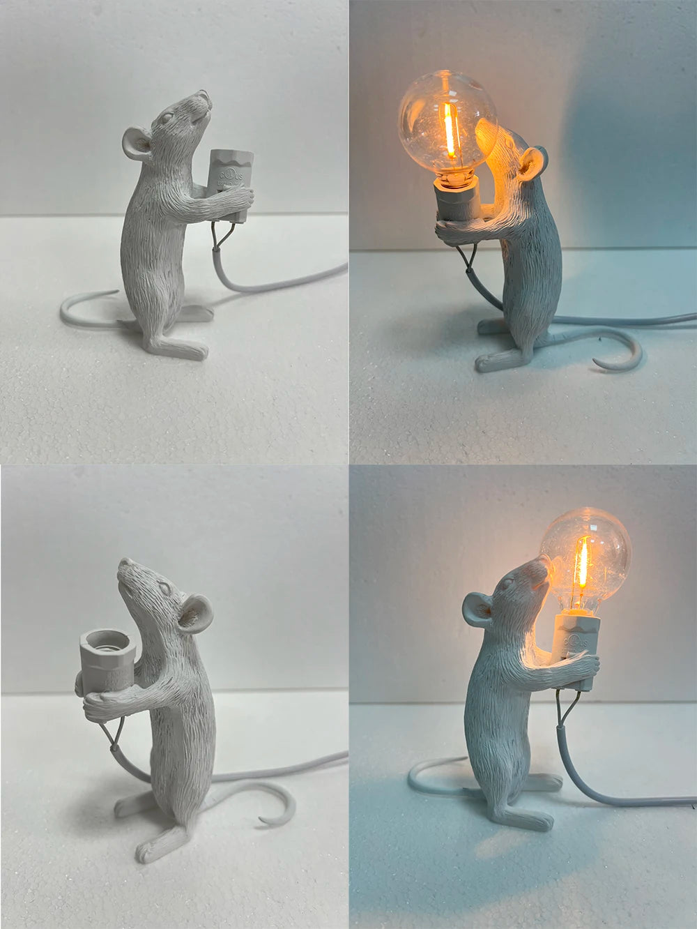 Modern LED Table Lights Resin Animal Rat Cat Squirrel LED Night Lights Mouse Table Lamps Home Decor Desk Lamp Lighting Fixtures