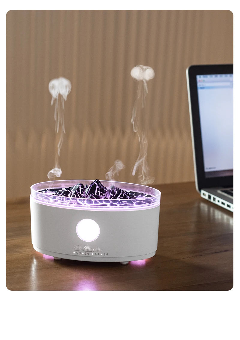 Multicolor Humidifier Aromatherapy Flame Volcano Light TimerFlame Ultrasonic Essential Oil Diffuse For Bedroom Home Yoga Office