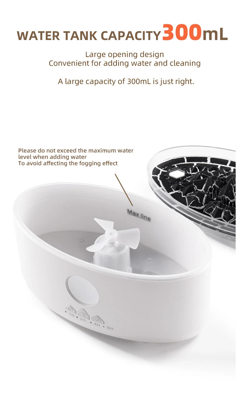 Multicolor Humidifier Aromatherapy Flame Volcano Light TimerFlame Ultrasonic Essential Oil Diffuse For Bedroom Home Yoga Office
