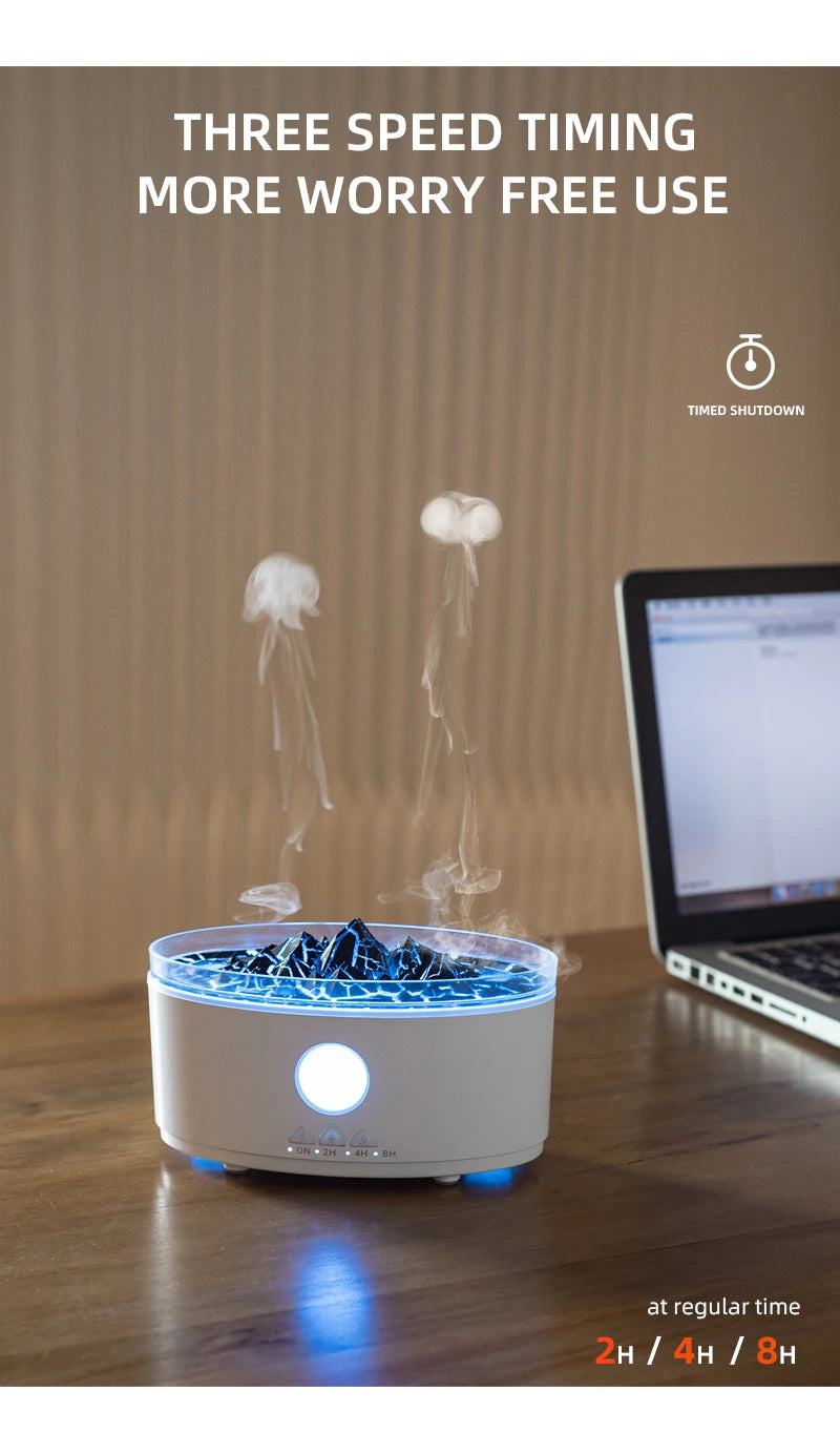 Multicolor Humidifier Aromatherapy Flame Volcano Light TimerFlame Ultrasonic Essential Oil Diffuse For Bedroom Home Yoga Office